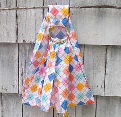 BonEful Fabric FQ Cotton VTG Pink White Sewing Embroidered Rainbow Check Gingham