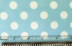 SPOONFLOWER POLKA DOT BLUE/WHITE FABRIC:NEW PIECE: 1 YARD + 7 INCHES