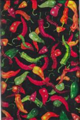 100% cotton novelty fabric “Chili Peppers” by Quilting Treasures