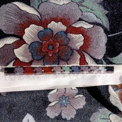 Vintage 70s Velour Upholstery Fabric 6 YD Black Silver Floral Design MCM Velvet