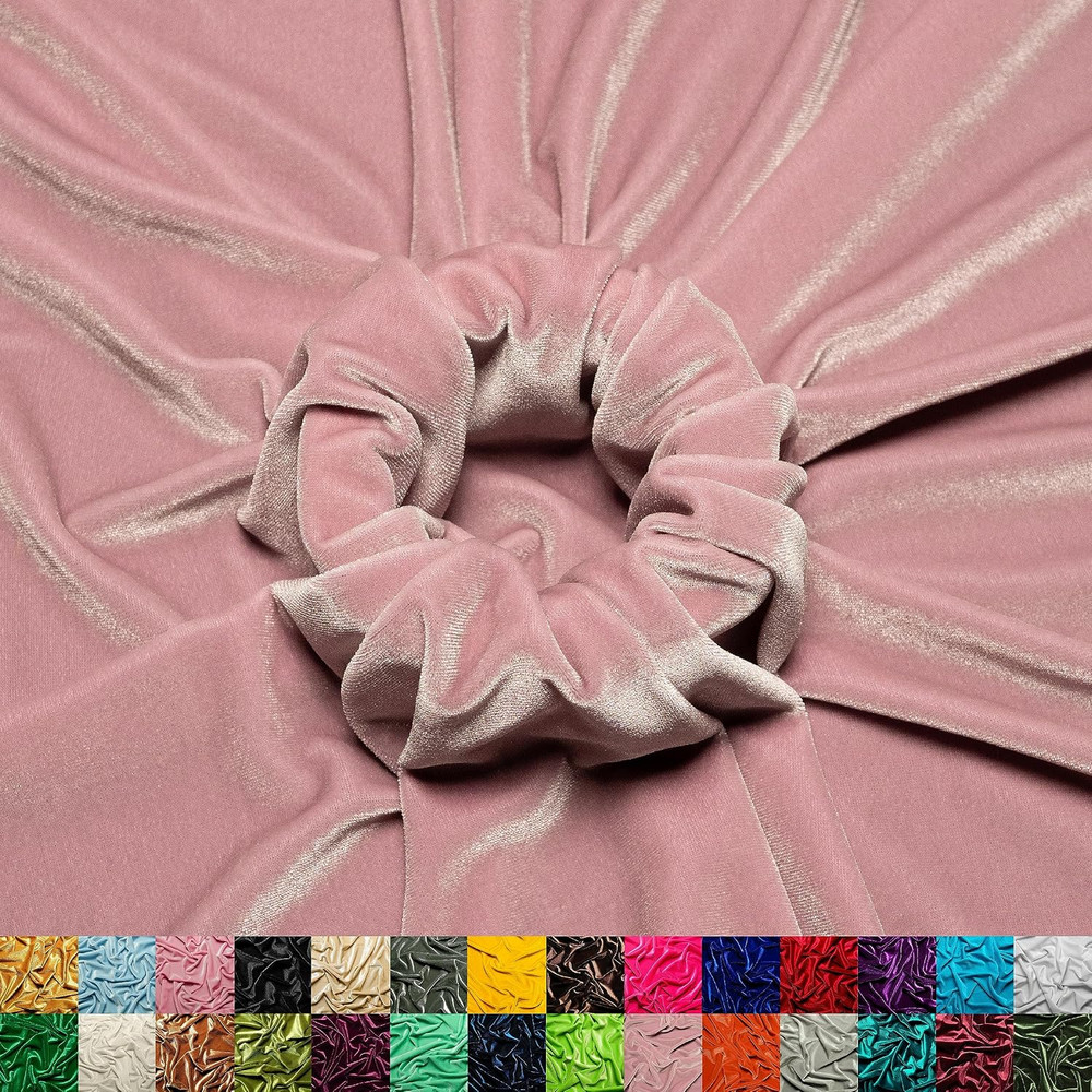 Ice Fabrics Stretch Velvet Fabric by the Yard – 60″ Wide Soft Stretchy Fabric fo