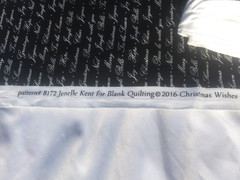 White Christmas Greetings Words on Black Cotton Fabric~Tis The Season~2+ Yards