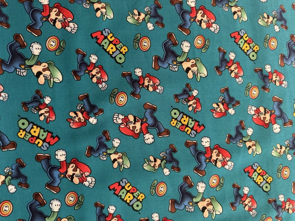 Super Mario Cotton Fabric 1 Yards And 13 Inches.