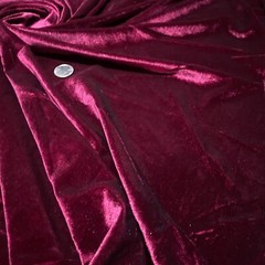 Velvet Fabric Red Wine Color Full Stretch By Yard