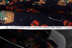 72″L x 44″W Cranston Schwartz Fabric Bears with Decorated Balloons on Dark Blue