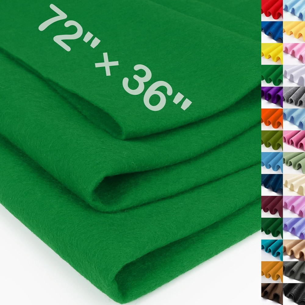 Emerald Green Large Felt Fabric 72″ X 36 “, 1.4 Mm Thick Soft Felt