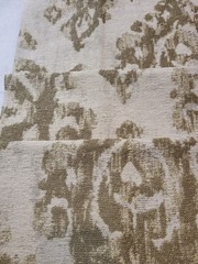 3 PCS Brown Cream Fabric Upholstery Samples Brocade Type Design 18″ X 23 1/2″