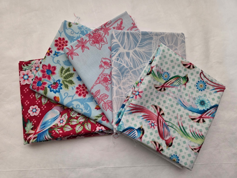 5 Fat Quarters, Blue – FQ 18 x 22 Cotton Quilting Fabric Ver 4