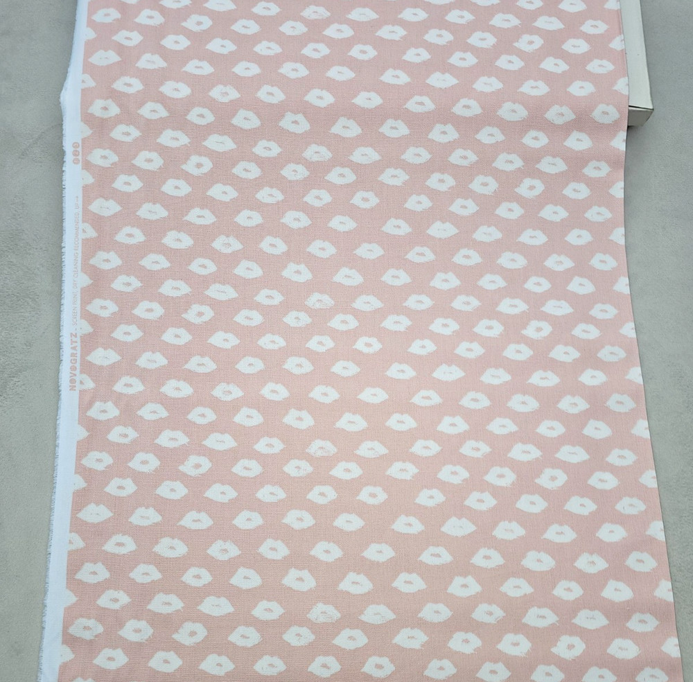 LIPS BALLET Blush Pink with Lips Indoor or Outdoor Fabric Cotton BTY Novogratz