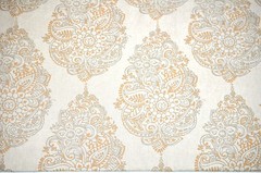 Tan and Orange Print 56″ Wide Linen/Rayon Blend 5 yards Available By the Yard