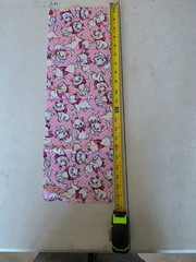 BonEful FABRIC FQ Cotton Quilt Pink White Aristocat Disney Kitten Cat Paris Dot