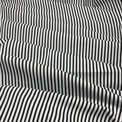 1/8″ Black and White Striped Fabric, Summer Weight Polycotton 57″ W x 36″ L