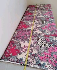 Ornate Italian Paisley Viscose Challis Fabric 60×80″ Pink Red Blue White 2.2 Yds