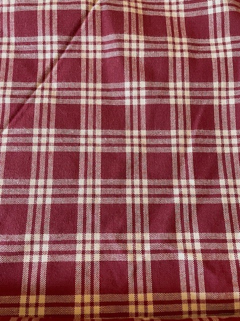 Wine Red/Burgundy Plaid/check upholstery fabric 54″ x 2.75 yards