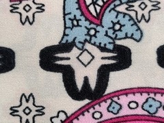 Ornate Italian Paisley Viscose Challis Fabric 60×80″ Pink Red Blue White 2.2 Yds