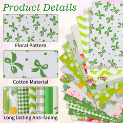42Pcs Pink Charm Packs for Quilting, 100% Cotton Fabric Squares 5 x 5Inch Pre-Cu