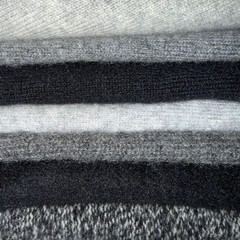 100% Cashmere Crafting Cutter Lot 7 Pcs 3 lb 8 oz Gray Black Upcycle Knit Fabric