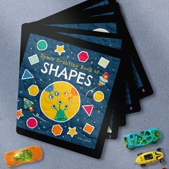 BLAST OFf ASTRONAUT TODLER BABY CLOTH BOOK LEARN SHAPES FABRIC PANEL CLOTHWORKS