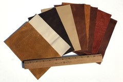 Upholstery Leather Scraps Shapes 5″ x 8″ 12 Pieces Import Exotic Earthtones