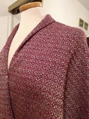 4yds FABULOUS RICH GLIMMERY BURGUNDY METALLIC TWEED CHI CHI DESIGNER FABRIC