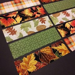 AUTUMN LEAVES (10) 2.5″x9″ Fabric Strips, For Craft Projects-Quilts-Junk Journal