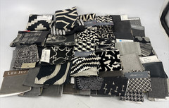 LOT OF OVER 7 LBS of Assorted Gray and Black Tones Quilting Fabric Scraps