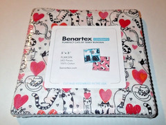 BENARTEX CONTEMPO COTTON FABRIC ~ PURRFECT CATS ~ 5″ X 5″ PACK ~ 42 PIECES *NEW