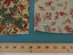 Cotton Quilt Craft Fabric Scrap Bundle Lot 7 Prints Flower Fairies Brown Peach
