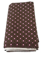 5.7 Yds Jo-Ann Pink Brown Geometric Print Quilting Cotton Fabric 44″W x 208″L