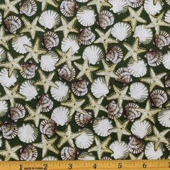 Star Fish Sea Shells Seaside 100% Cotton from Quilting Treasures