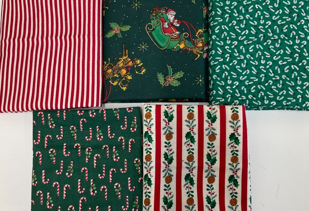 1/4 YARD BUNDLE OF 5 – PACK #8 – CHRISTMAS