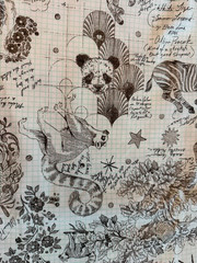 Tula Pink Linework 2 Yards Sketchy Paper 108″ Wideback Fabric