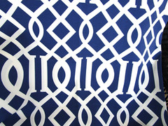 Richloom Solarium Outdoor Fabric Blue Geometric Kirkland 3 Yards Lot