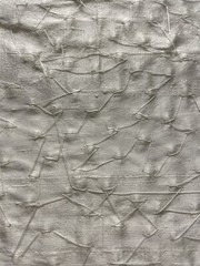 100% Silk Hand-Beaded Pearls Densely Scattered on White Fabric by the Yard 44″