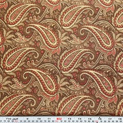 Gentry for Moda Red Brown Paisley Cotton Fabric by the HALF YARD 18″ x 44″