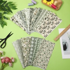 60 Pcs 10 x 10 Inch Sage Green Floral Quilting Fabric Squares, Greenery Precu…