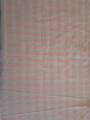 VTG Pastel Crepe Checked Plaid Fabric 44″ X 1-3/4 yds Peach, Mint, Aqua.
