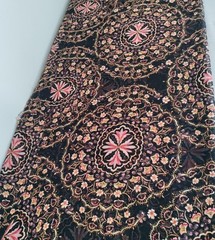 Star Fabrics Inc. Black Floral Sheer Polyester Chiffon Fabric 60×72″