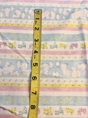 VTG Novelty Baby Animal Puppy Chicks & Bunny Muted Pastel Stripes BTFQ