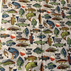 snuggle flannel fabric-1 Yard 26”- Fish
