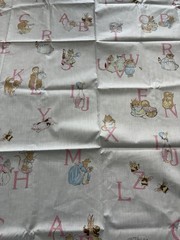 Vintage Peter Rabbit Fabric Panel Set 2 Pieces Alphabet Crib Quilt Cotton Craft