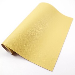 Solid Colour Pebble Grain (Small) Faux Leather Sheet – Light Yellow