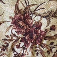 Vintage Classical Music By Jeffrey Marc Fabric 108” X 44” 3 Yds Maroon Floral