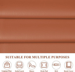 Faux Leather 0.7Mm Upholstery Fabric by the Yard 55X72 Inch Brown | PU Waterproo