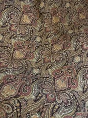 Raymond Waites Myesha Floral Maroon Brown Palette Upholstery Fabric-3 1/2 YX 51”