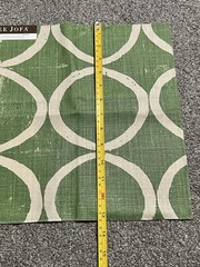 Lee Jofa Fabric Sample 13.25” Circles Forest Linen Green Blithfield Crafts