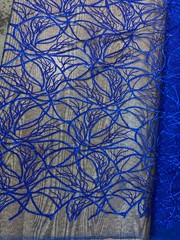 Julie ROYAL BLUE Polyester Filament Pattern with Sequins on Mesh Lace Fabric by