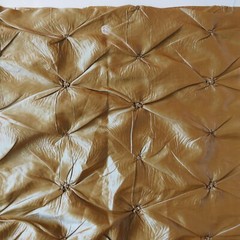 Vintage Luxury Home Decorating Fabric Ruched Copper Brown Shimmer w Blue 2.1 yds