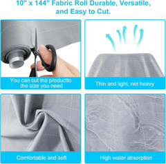 10×144 Inch Silver Infused Fabric Roll, Breathable & Non-Adherent Wound Dressing