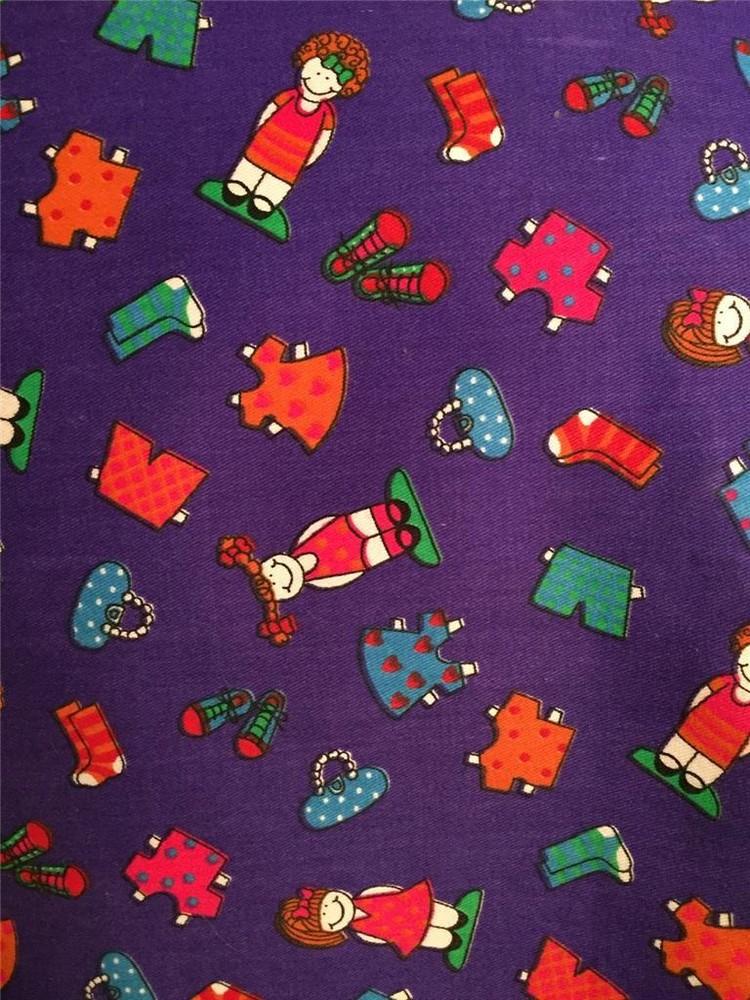 VTG Tandler Paper Dolls Accessories Cutouts Hvy 60″ Purple Fabric 1991 BTY Nice